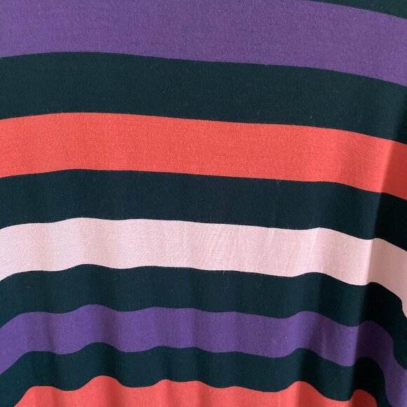 Skechers Los Angeles Multi-Colored Striped Tee Shirt Top Oversized Women's XL - Picture 3 of 4